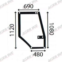 Cab Glass- Curved RH Door - Green Tint suitable for Case International -  1330930C2