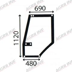 Cab Glass- Curved LH Door - Green Tint suitable for Case International -  1330931C1