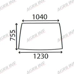 Cab Glass- Curved Front Window - Green Tint suitable for Case International -  K262895