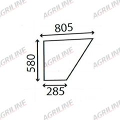 Cab Glass-Curved LH Lower Door - Green Tint suitable for Case International -  K303703