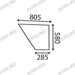 Cab Glass- Curved RH Lower Door - Green Tint suitable for Case International -  K262938