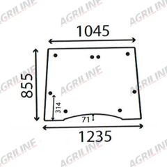 Cab Glass- Opening Front Window - Clear suitable for Case International - 144986A1