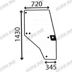 Cab Glass-Curved RH Door - Clear suitable for Case International - 144969A1
