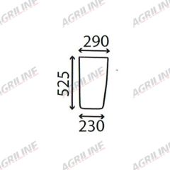 Cab Glass-Curved LH Lower Front - Green Tint suitable for Case International -  3233036R2