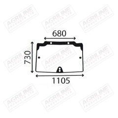 Cab Glass- Curved Opening Front Window - Green Tint suitable for Case International - 44911501