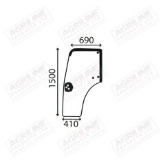 Cab Glass- Curved LH Door - Green Tint suitable for New Holland - 44910453 5196841