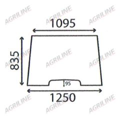 Cab Glass- Front Window (Laminated) - Clear suitable for Massey Ferguson -  3900625M1