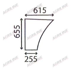 Cab Glass- Lower Door - Green Tint suitable for Massey Ferguson - 3901614M1
