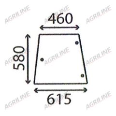Cab Glass- Opening Side Window - Green Tint suitable for Massey Ferguson - 3901586M1
