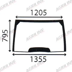 Cab Glass -Curved Front Window - Green Tint suitable for Case International -  190034A5
