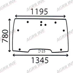 Cab Glass-Opening Curved Front Window - Green Tint suitable for Case International - 238520A3