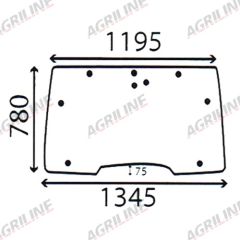 Cab Glass-Opening Curved Front Window - Green Tint suitable for Case International -  255024A1