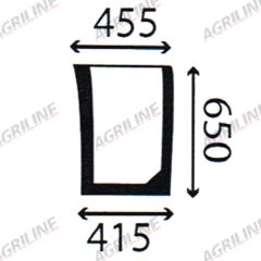 Cab Glass-Curved LH Lower Front - Green Tint suitable for Case International -  190030A5