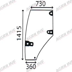 Cab Glass-Curved LH Door - Green Tint suitable for Case International -  192003A5  192003A6