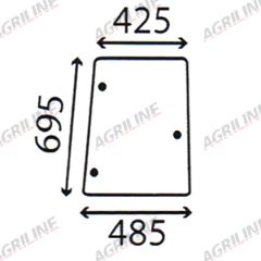 Cab Glass-Curved RH Side Window - Green Tint suitable for Case International - 192002A3