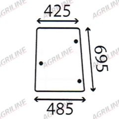 Cab Glass-Curved LH Side Window - Green Tint suitable for Case International -  192001A3