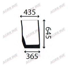 Cab Glass - Curved LH Lower Front- Green Tint suitable for New Holland -  