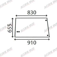Cab Glass LH/RH - Side Window - Green Tint suitable for John Deere -  L55038