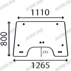 Cab Glass- Opening Front Window - Green Tint suitable for Massey Ferguson - 4273023M2