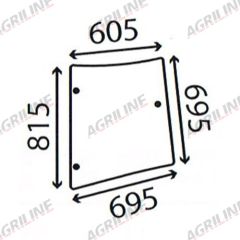 Cab Glass- MF 5400- RH Corner- Green Tint suitable for Massey Ferguson - 4272764M1