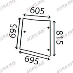 Cab Glass- MF 5400- LH Corner- Green Tint suitable for Massey Ferguson - 4272763M1