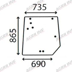 Cab Glass- MF 5400- Rear Window- Green Tint suitable for Massey Ferguson - 4272760M1