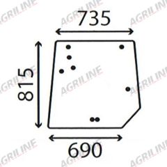 Cab Glass- MF 5400- Rear Window- Green Tint suitable for Massey Ferguson - 4272761M1