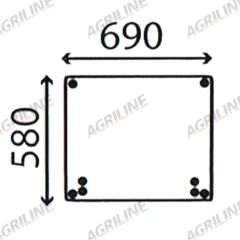 Cab Glass- MF 5400- Sun Roof- Green Tint suitable for Massey Ferguson - 3780538M91
