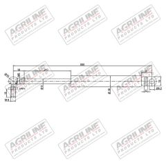 Gas Stay- Front Window suitable for Case International -  224729A1