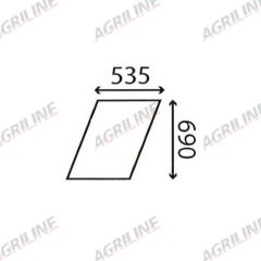 Cab Glass- Top Door - Clear suitable for Zetor -  69117912