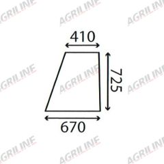 Cab Glass- Top Door - Clear suitable for Zetor -  59117964