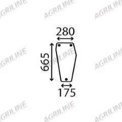 Cab Glass- RH Lower Front- Green Tint suitable for Deutz - 4351732