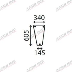 Cab Glass- RH Lower Front- Clear suitable for Deutz -  4354067
