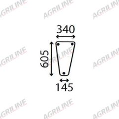 Cab Glass-LH Lower Front- Clear suitable for Deutz -  4354066