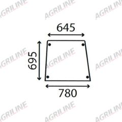Cab Glass-Top Door- Clear suitable for Deutz -  4364138
