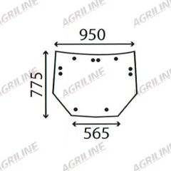 Cab Glass-Rear Window- Green Tint suitable for Deutz - 000986260/10