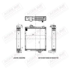 Radiator - OEM Quality suitable for John Deere - AL115002 AL115731