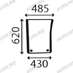 Cab Glass- RH Lower Front- Green Tint suitable for John Deere -  R96195