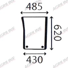 Cab Glass- LH Lower Front- Green Tint suitable for John Deere -  R96196