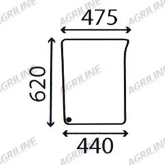 Cab Glass - J D - 6000 & 6010 Series - RH Lower Front- Green suitable for John Deere - L171332