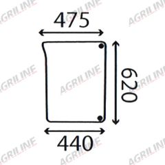 Cab Glass - LH Lower Front- Green Tint suitable for John Deere -  L78533
