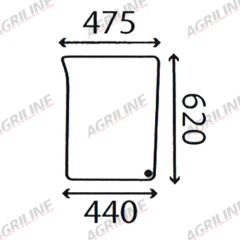 Cab Glass - LH Lower Front- Green Tint suitable for John Deere - L171331
