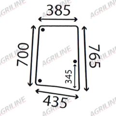 Cab Glass - RH Side Window- Clear suitable for John Deere -  L78538