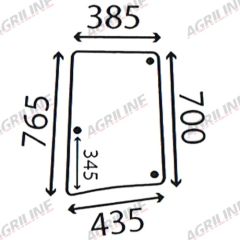 Cab Glass - LH Side Window- Green Tint suitable for John Deere -  L78537