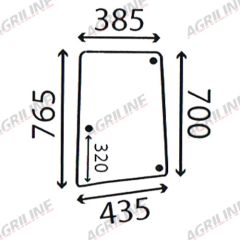 Cab Glass - LH Side Window- Green Tint suitable for John Deere - L171976
