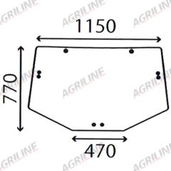 Cab Glass  - Rear Window- Green Tint suitable for John Deere -  L202528