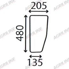 Cab Glass - Lower Rear- Green Tint suitable for John Deere - L75276