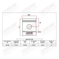 Piston, Pin & Clips suitable for Renault -