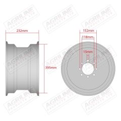 Wheel Rim 8.00 x 16 suitable for Massey Ferguson -  