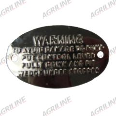 Control Lever Warning Badge suitable for Ferguson -  